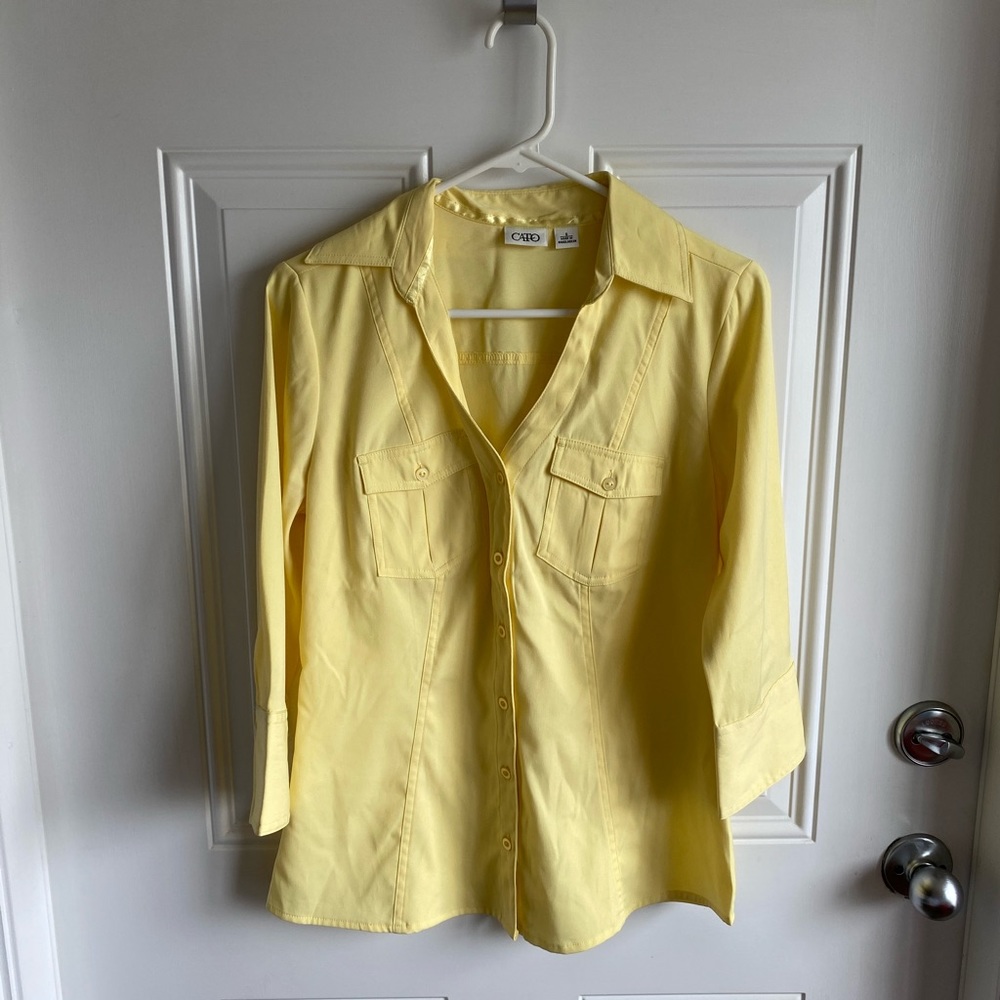 CATO Women’s 3/4 Sleeve Button Down Top